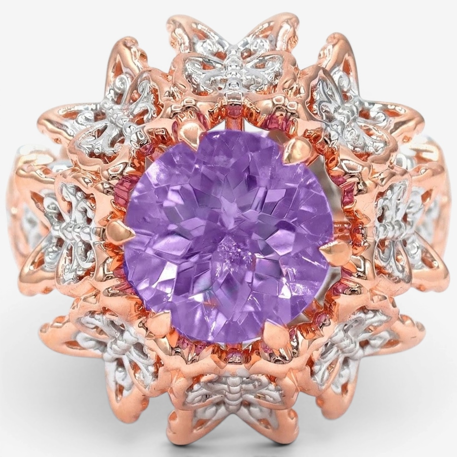 Image 755904.jpg, Product 755-904 / Price $339.99, Gems En Vogue Palladium Silver Pink Amethyst Butterfly Spinner Ring from Gems En Vogue on TSC.ca's Jewellery department