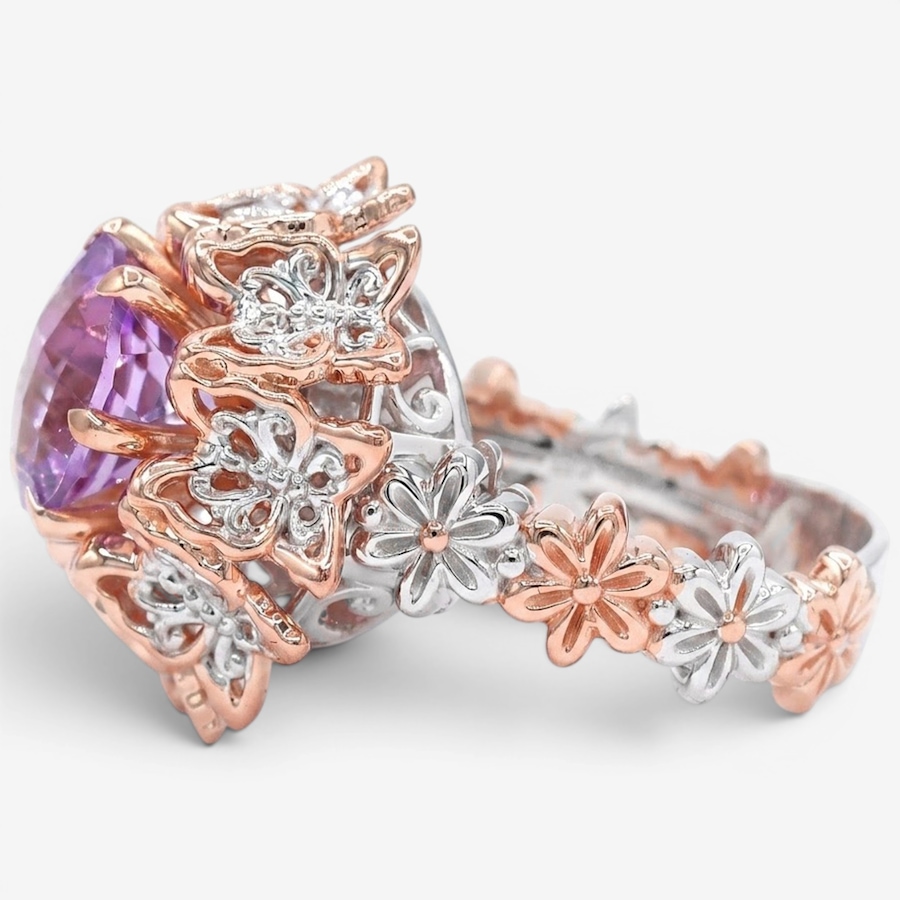 Image 755904_ALTMORE1.jpg, Product 755-904 / Price $339.99, Gems En Vogue Palladium Silver Pink Amethyst Butterfly Spinner Ring from Gems En Vogue on TSC.ca's Jewellery department