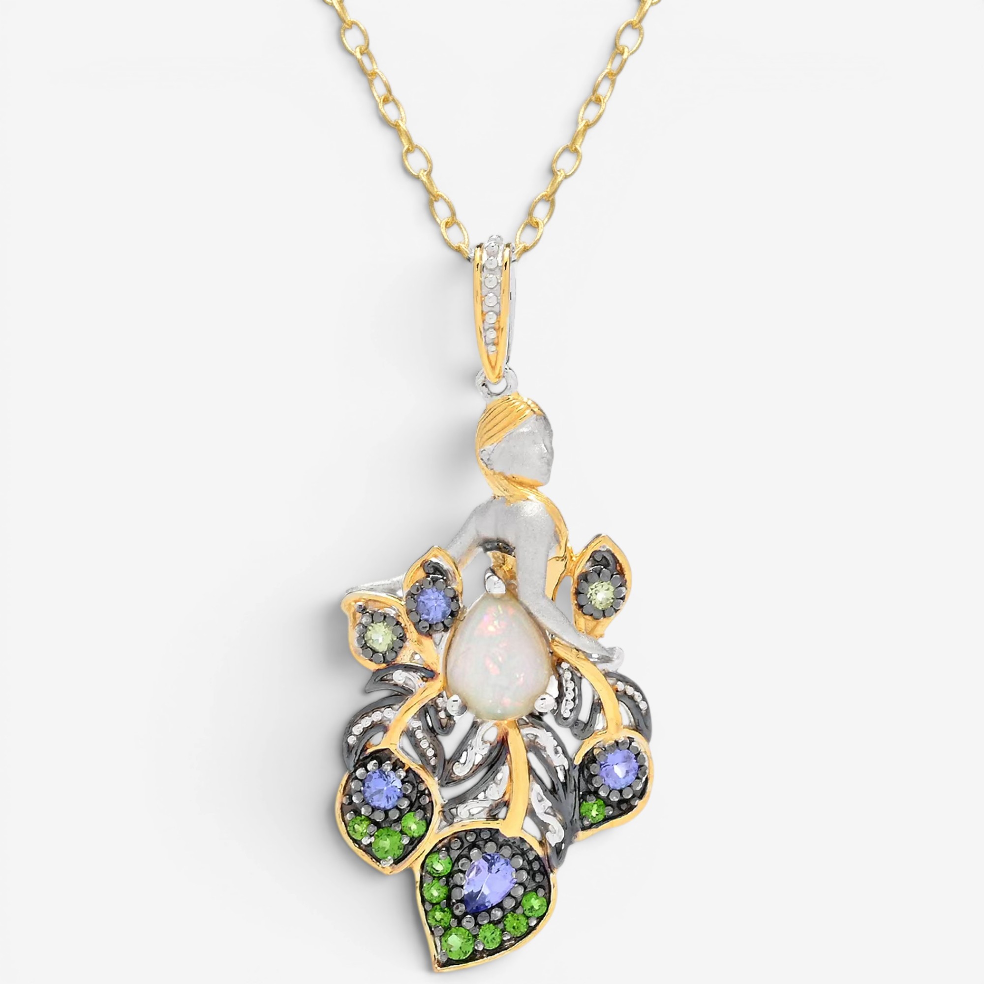 Gems En Vogue Palladium Silver Ethiopian Opal & Multi Gemstone