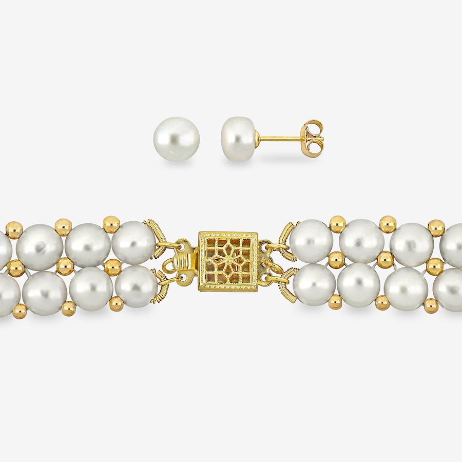 Image 755907_ALTMORE10.jpg, Product 755-907 / Price $259.99, Amour Pearls Sterling Silver Cultured Freshwater Pearl Bracelet And Earring Set from Amour Pearls on TSC.ca's Jewellery department