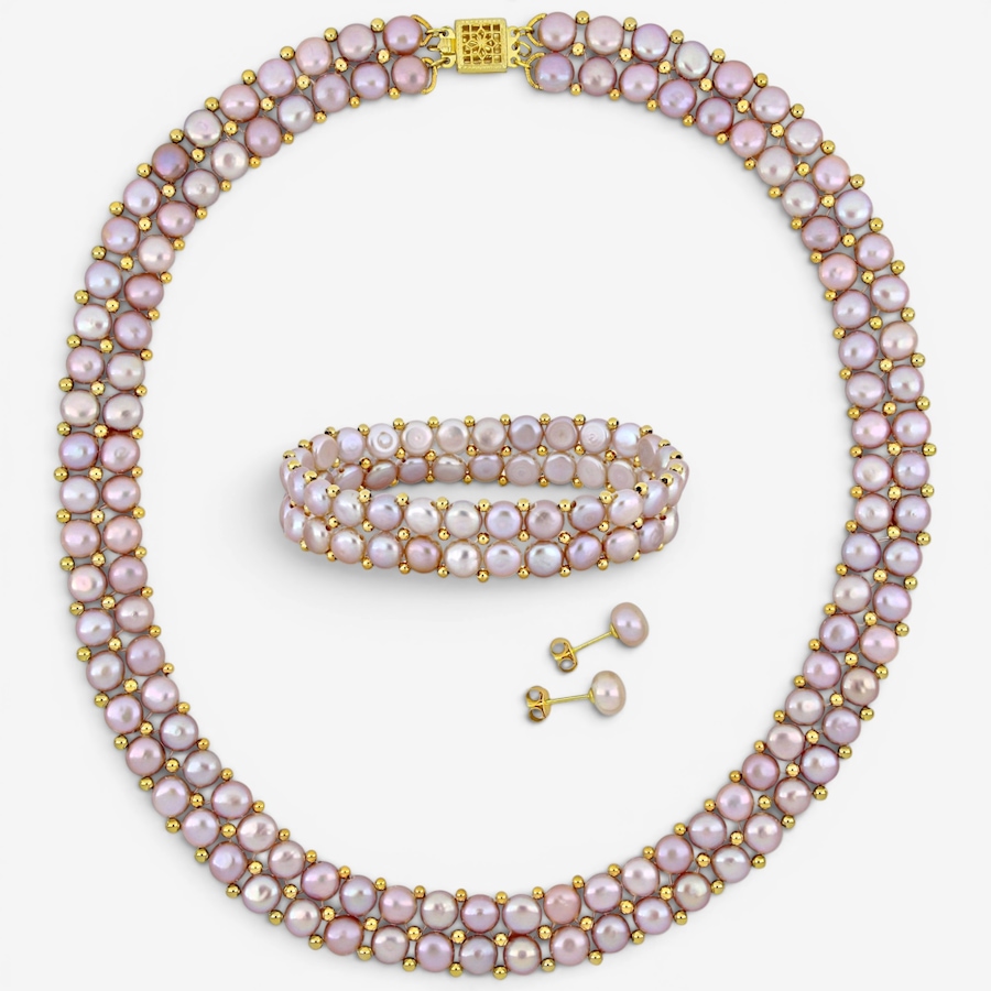 Image 755907_PNK.jpg, Product 755-907 / Price $259.99, Amour Pearls Sterling Silver Cultured Freshwater Pearl Bracelet And Earring Set from Amour Pearls on TSC.ca's Jewellery department