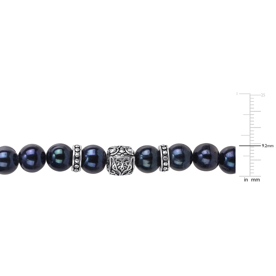 Image 755909_ALTMORE1.jpg, Product 755-909 / Price $114.99, Amour Pearls Black Freshwater Pearl And Silvertone Rondelles Bracelet from Amour Pearls on TSC.ca's Jewellery department