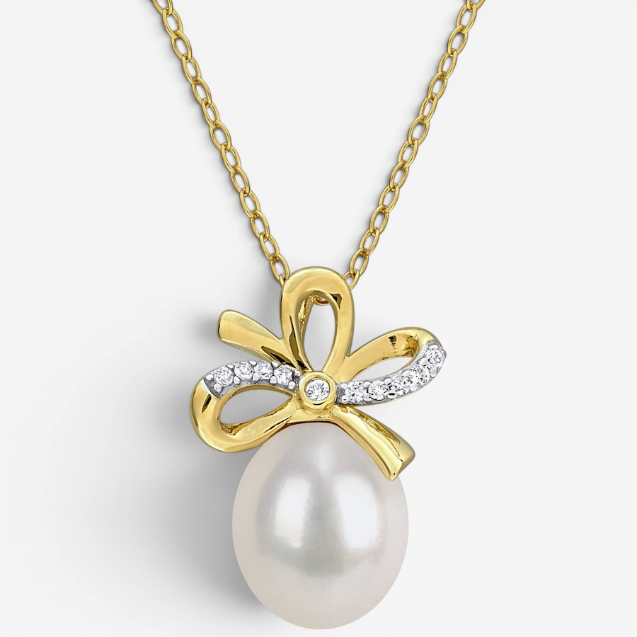 Image 755910.jpg, Product 755-910 / Price $149.99, Amour Pearls Sterling Silver Created White Sapphire And Freshwater Pearl Fashion Pendant With Chain from Amour Pearls on TSC.ca's Jewellery department