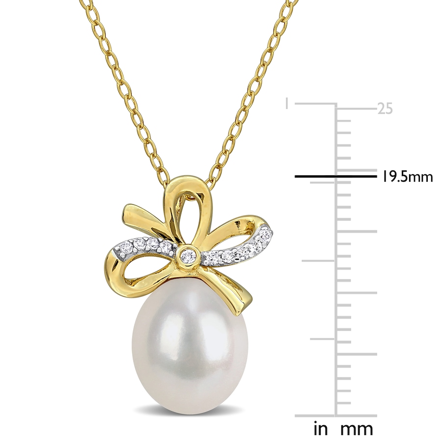 Image 755910_ALTMORE1.jpg, Product 755-910 / Price $149.99, Amour Pearls Sterling Silver Created White Sapphire And Freshwater Pearl Fashion Pendant With Chain from Amour Pearls on TSC.ca's Jewellery department