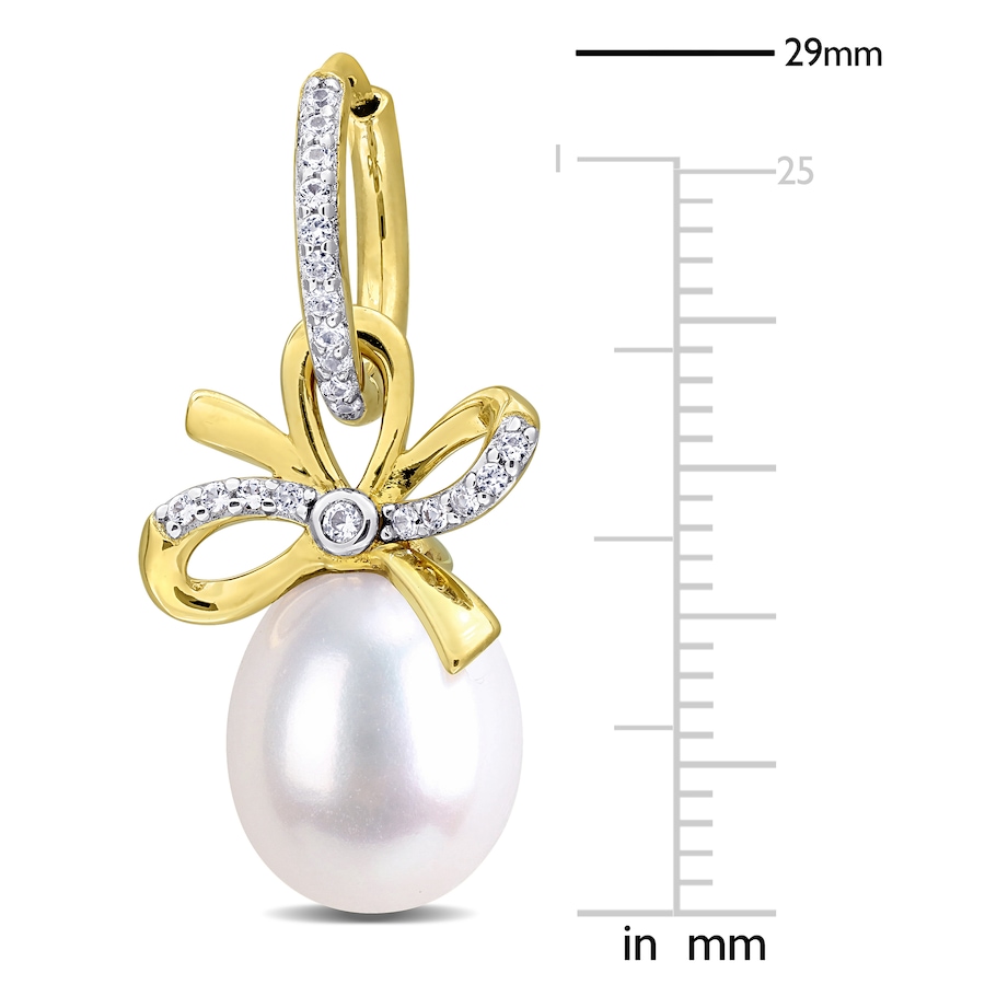 Image 755911_ALTMORE1.jpg, Product 755-911 / Price $219.99, Amour Pearls Sterling Silver Created White Sapphire & Freshwater Fashion Hoop Earring from Amour Pearls on TSC.ca's Jewellery department