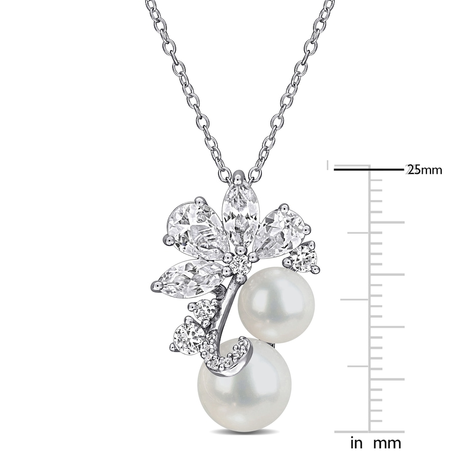 Image 755919_ALTMORE1.jpg, Product 755-919 / Price $229.99, Amour Pearls Sterling Silver Created White Sapphire and Freshwater Pearl Pendant With Chain from Amour Pearls on TSC.ca's Jewellery department
