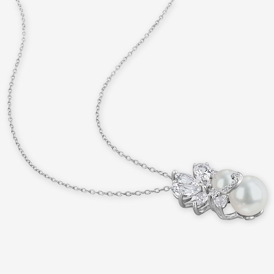 Image 755919_ALTMORE2.jpg, Product 755-919 / Price $229.99, Amour Pearls Sterling Silver Created White Sapphire and Freshwater Pearl Pendant With Chain from Amour Pearls on TSC.ca's Jewellery department