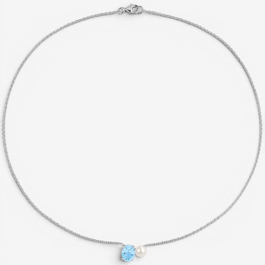 Image 755923_ALTMORE2.jpg, Product 755-923 / Price $149.99, Amour Pearls Sterling Silver Sky Blue Topaz And Freshwater Pearl Necklace from Amour Pearls on TSC.ca's Jewellery department