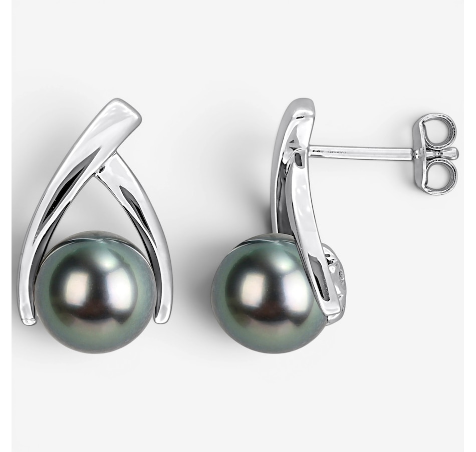 Image 755925.jpg, Product 755-925 / Price $279.99, Amour Pearls Sterling Silver Black Tahitian Pearl Earrings from Amour Pearls on TSC.ca's Jewellery department
