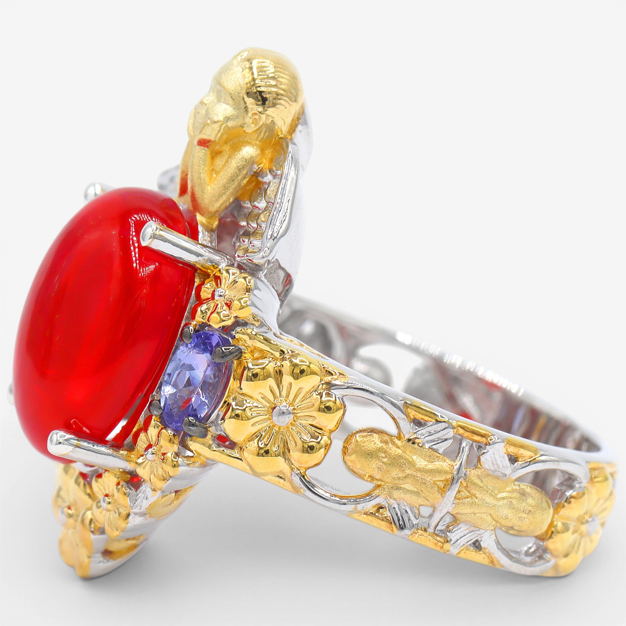 Gems en Vogue Palladium Silver One of a Kind Opal and White Zircon