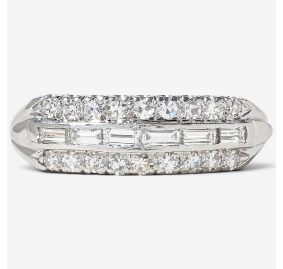 Image 755948.jpg, Product 755-948 / Price $3,995.00, Estate Originals Platinum Baguette and Round Three-Row Diamond Ring from Estate Originals on TSC.ca's Jewellery department