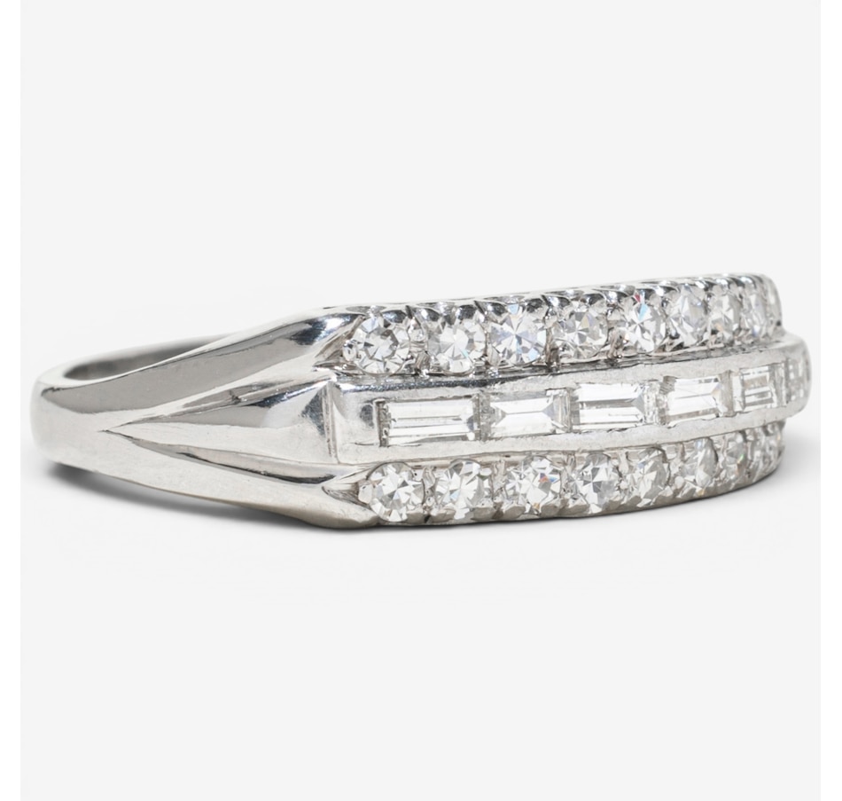 Image 755948_ALTMORE1.jpg, Product 755-948 / Price $3,995.00, Estate Originals Platinum Baguette and Round Three-Row Diamond Ring from Estate Originals on TSC.ca's Jewellery department