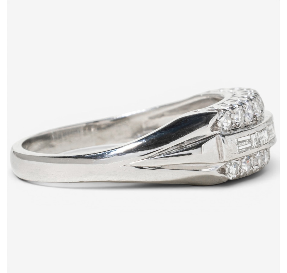 Image 755948_ALTMORE2.jpg, Product 755-948 / Price $3,995.00, Estate Originals Platinum Baguette and Round Three-Row Diamond Ring from Estate Originals on TSC.ca's Jewellery department
