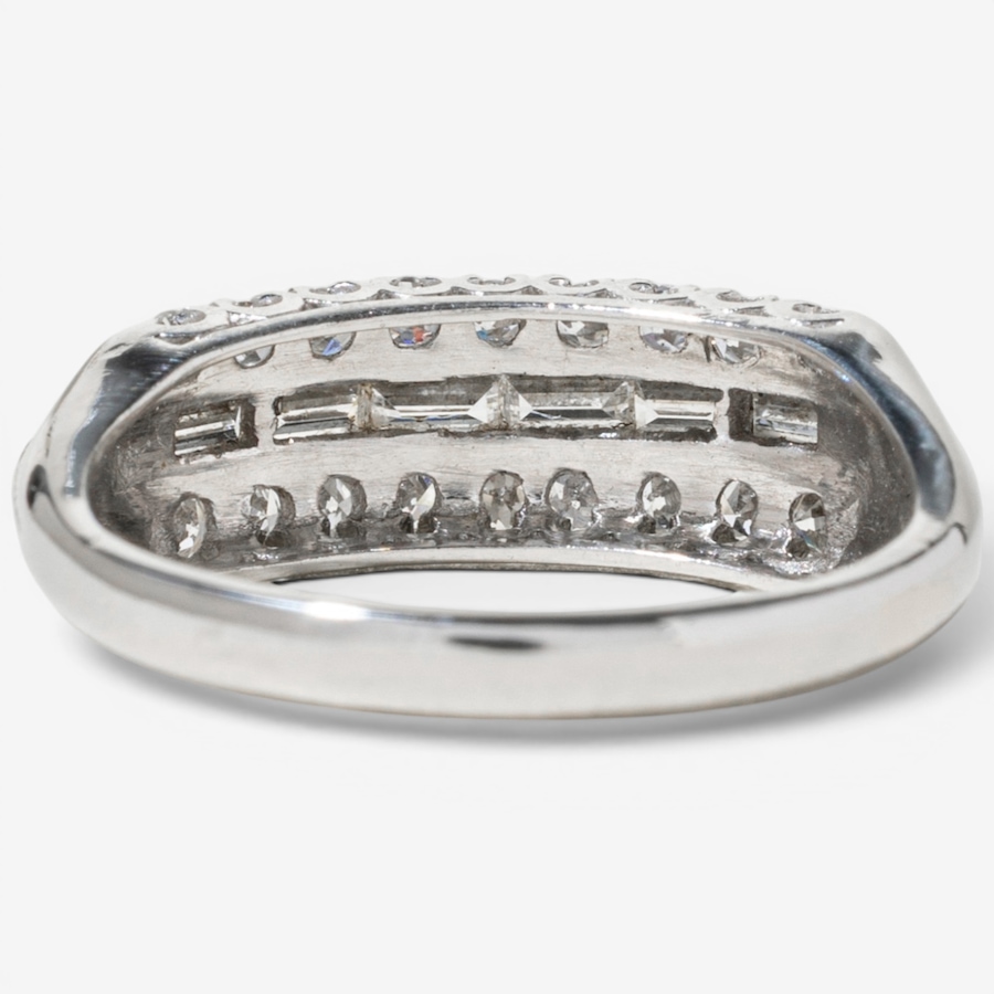 Image 755948_ALTMORE3.jpg, Product 755-948 / Price $3,995.00, Estate Originals Platinum Baguette and Round Three-Row Diamond Ring from Estate Originals on TSC.ca's Jewellery department