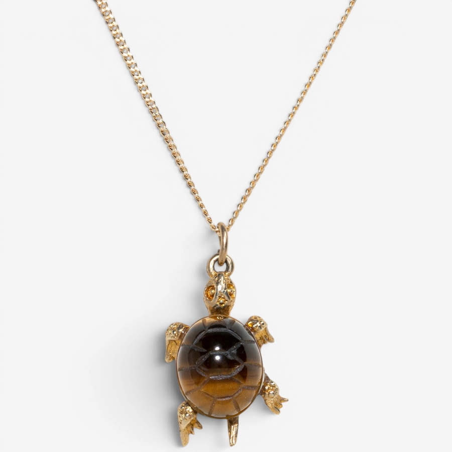 Image 755954.jpg, Product 755-954 / Price $995.00, Estate Originals 10K Yellow Gold Tiger's Eye Turtle Motif Pendant from Estate Originals on TSC.ca's Jewellery department