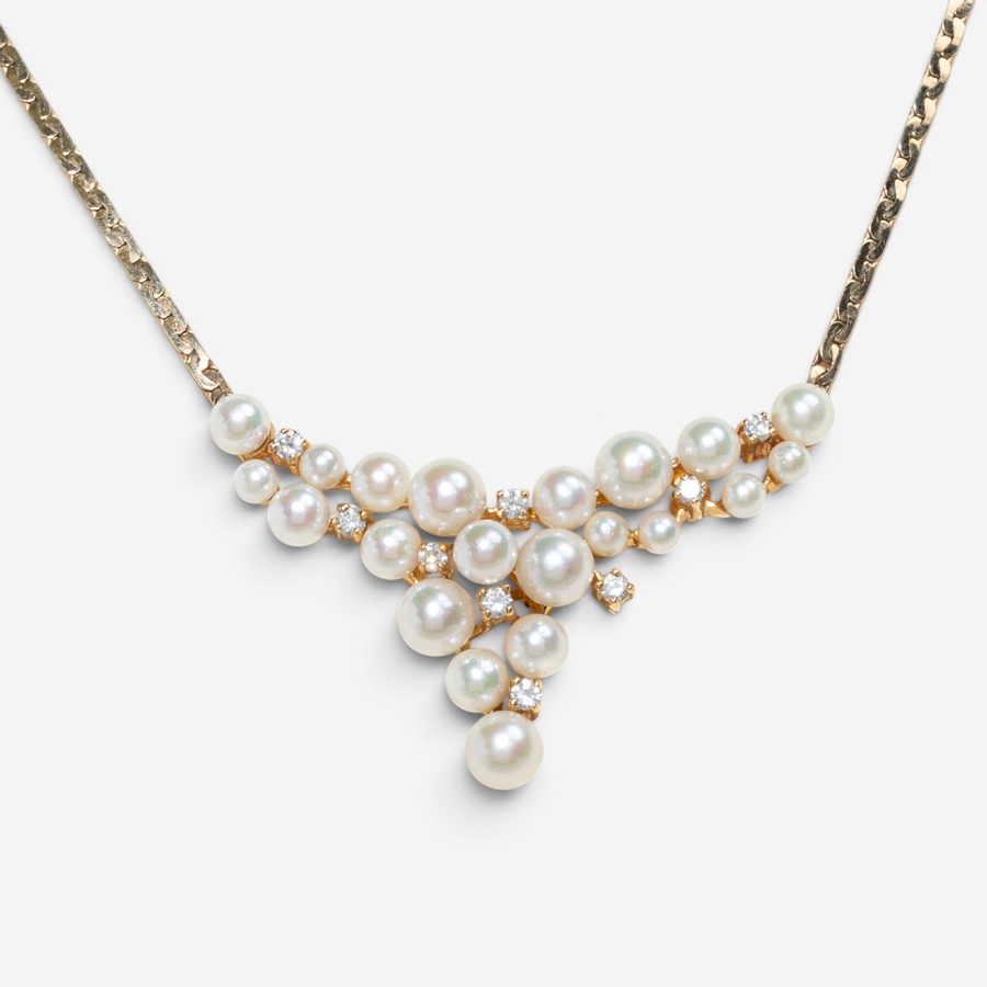 Image 755965.jpg, Product 755-965 / Price $4,895.00, Estate Originals 14K Yellow Gold Pearl and Diamond Necklace from Estate Originals on TSC.ca's Jewellery department