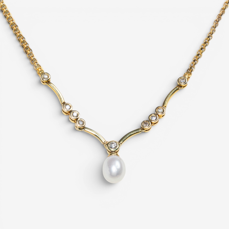 Image 755966.jpg, Product 755-966 / Price $2,995.00, Estate Originals 14K Yellow Gold 16.5" Freshwater Pearl and Diamond Necklace from Estate Originals on TSC.ca's Jewellery department