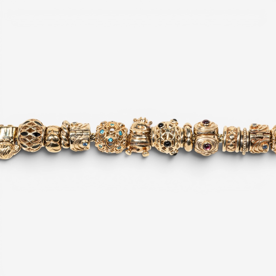 Image 755973_ALTMORE4.jpg, Product 755-973 / Price $18,995.00, Estate Originals 14K Yellow Gold Pandora Moments 7.75" Snake Chain Bracelet with Assorted Charms from Estate Originals on TSC.ca's Jewellery department