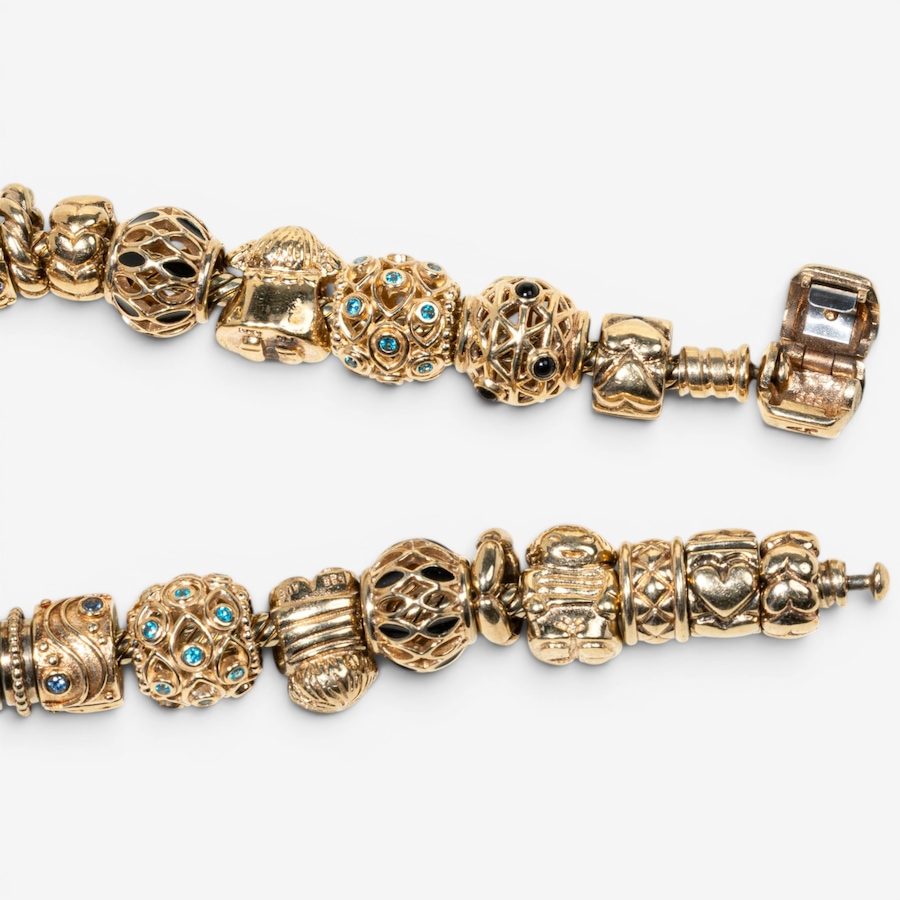 Image 755973_ALTMORE5.jpg, Product 755-973 / Price $18,995.00, Estate Originals 14K Yellow Gold Pandora Moments 7.75" Snake Chain Bracelet with Assorted Charms from Estate Originals on TSC.ca's Jewellery department