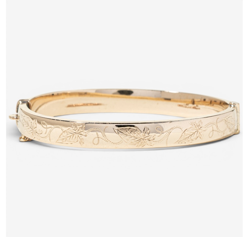 Image 755978.jpg, Product 755-978 / Price $2,295.00, Estate Originals 9K Yellow Gold Engraved Oval Bangle Bracelet, Signed "Birks" from Estate Originals on TSC.ca's Jewellery department