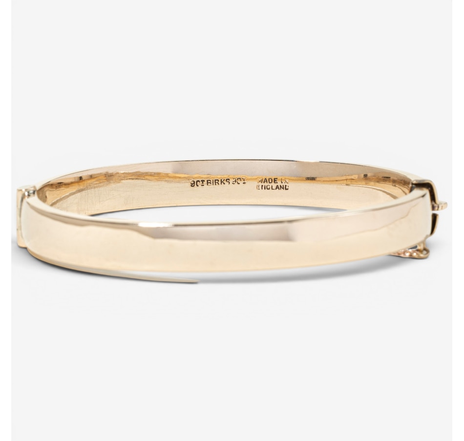 Image 755978_ALTMORE2.jpg, Product 755-978 / Price $2,295.00, Estate Originals 9K Yellow Gold Engraved Oval Bangle Bracelet, Signed "Birks" from Estate Originals on TSC.ca's Jewellery department