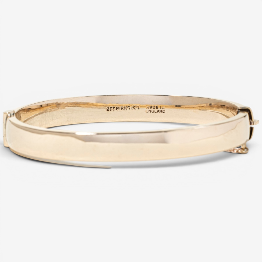 Image 755978_ALTMORE2.jpg, Product 755-978 / Price $2,295.00, Estate Originals 9K Yellow Gold Engraved Oval Bangle Bracelet, Signed "Birks" from Estate Originals on TSC.ca's Jewellery department