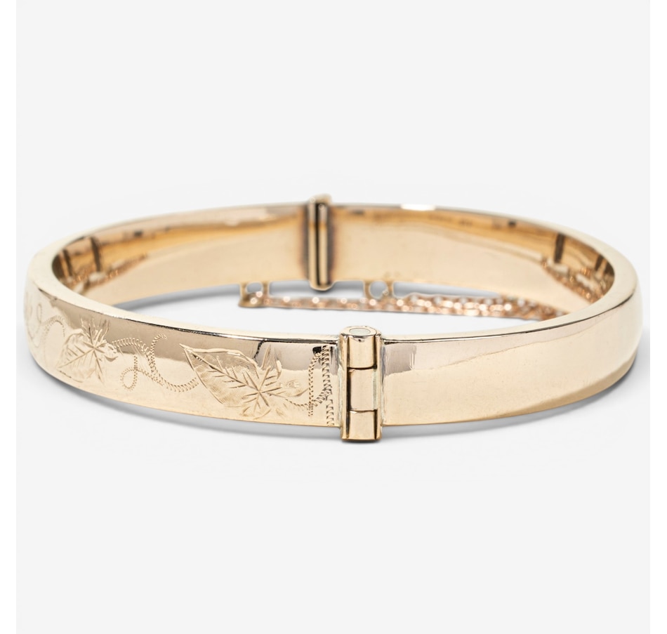 Image 755978_ALTMORE3.jpg, Product 755-978 / Price $2,295.00, Estate Originals 9K Yellow Gold Engraved Oval Bangle Bracelet, Signed "Birks" from Estate Originals on TSC.ca's Jewellery department