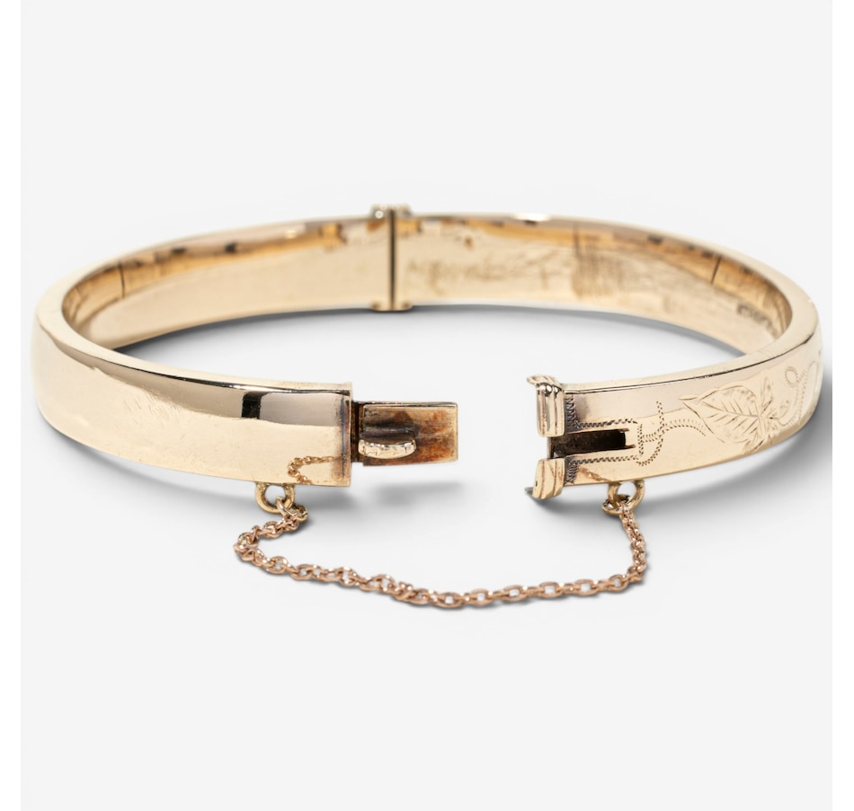 Image 755978_ALTMORE4.jpg, Product 755-978 / Price $2,295.00, Estate Originals 9K Yellow Gold Engraved Oval Bangle Bracelet, Signed "Birks" from Estate Originals on TSC.ca's Jewellery department