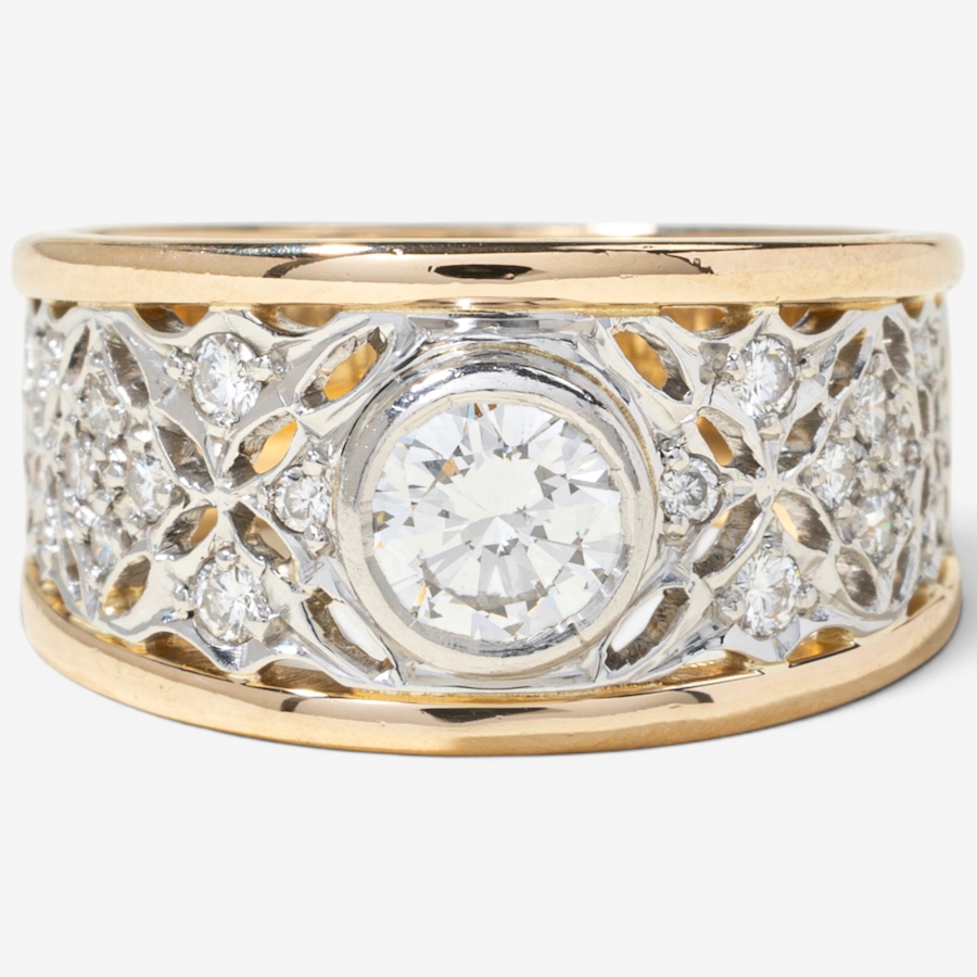 Image 755982.jpg, Product 755-982 / Price $6,295.00, Estate Originals 18K Yellow Gold and Platinum 0.50 ctw Diamond Filigree Ring from Estate Originals on TSC.ca's Jewellery department