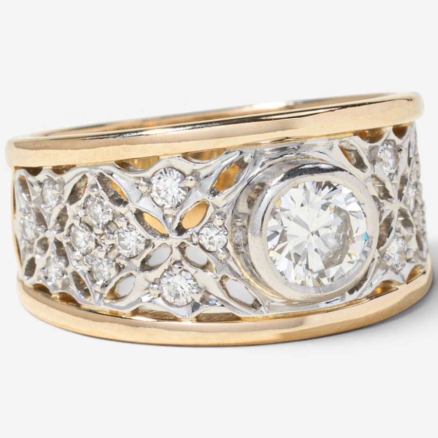Image 755982_ALTMORE1.jpg, Product 755-982 / Price $6,295.00, Estate Originals 18K Yellow Gold and Platinum 0.50 ctw Diamond Filigree Ring from Estate Originals on TSC.ca's Jewellery department