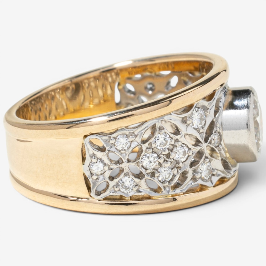 Image 755982_ALTMORE2.jpg, Product 755-982 / Price $6,295.00, Estate Originals 18K Yellow Gold and Platinum 0.50 ctw Diamond Filigree Ring from Estate Originals on TSC.ca's Jewellery department
