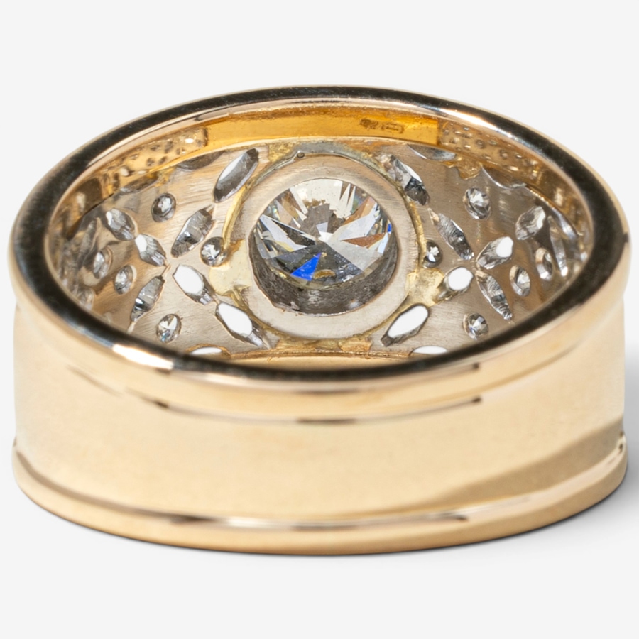 Image 755982_ALTMORE3.jpg, Product 755-982 / Price $6,295.00, Estate Originals 18K Yellow Gold and Platinum 0.50 ctw Diamond Filigree Ring from Estate Originals on TSC.ca's Jewellery department