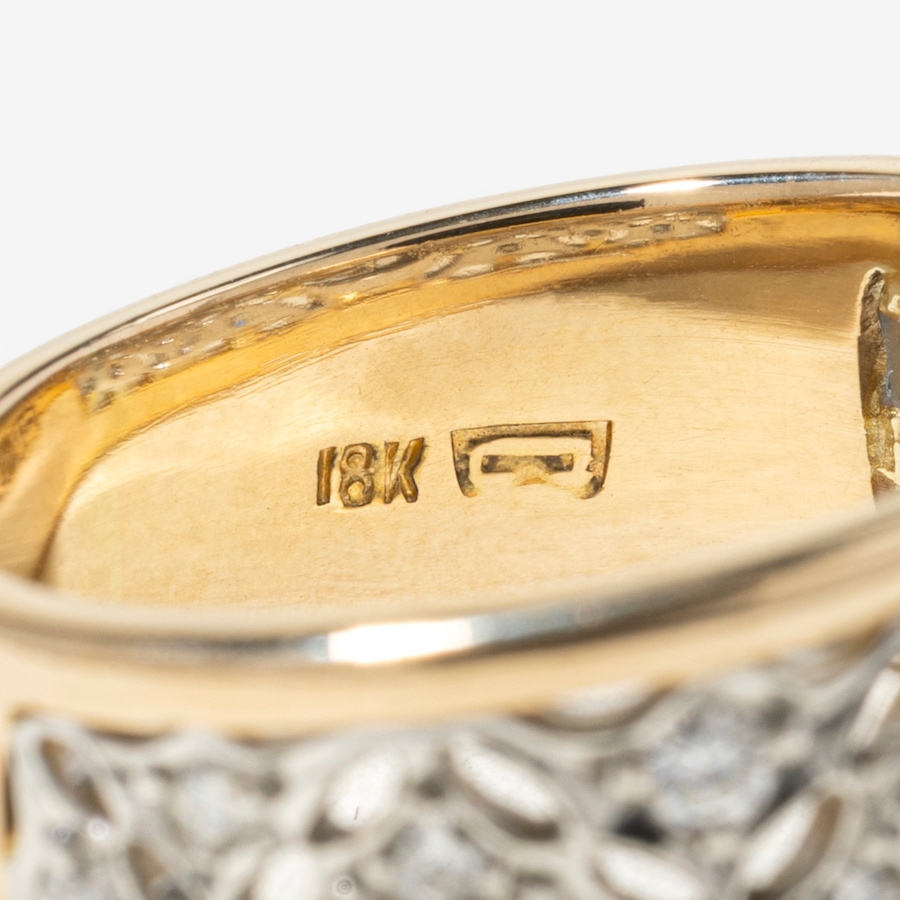 Image 755982_ALTMORE4.jpg, Product 755-982 / Price $6,295.00, Estate Originals 18K Yellow Gold and Platinum 0.50 ctw Diamond Filigree Ring from Estate Originals on TSC.ca's Jewellery department