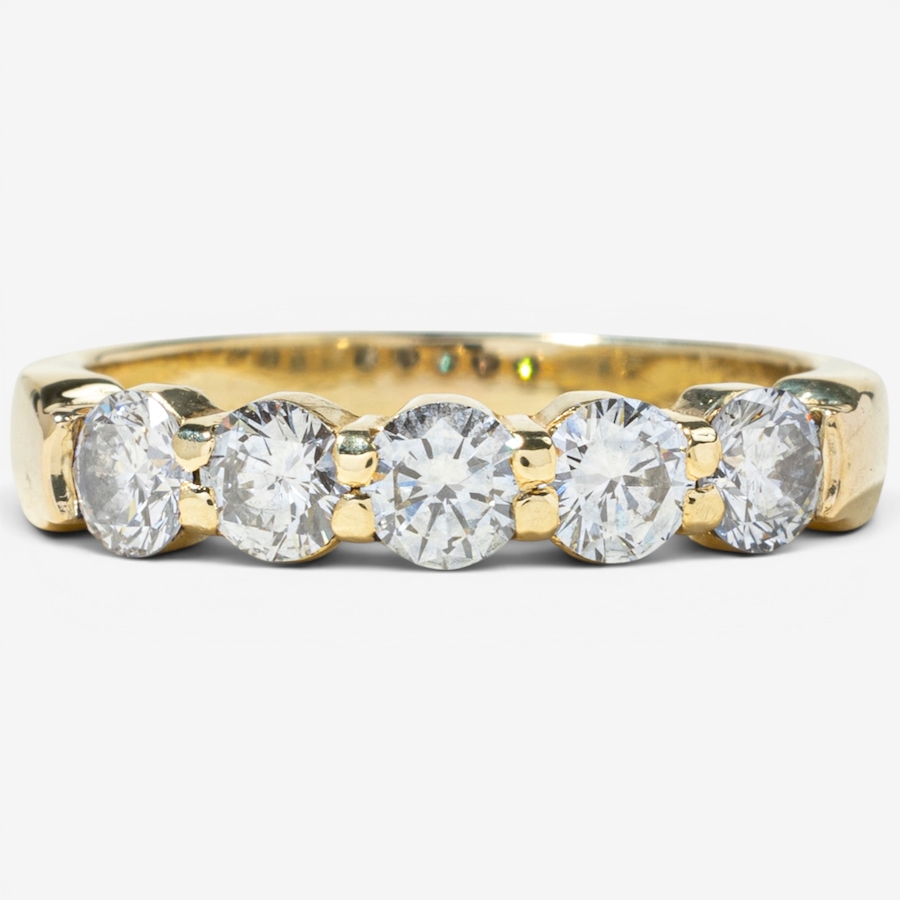 Image 755984.jpg, Product 755-984 / Price $3,695.00, Estate Originals 18K Yellow Gold Five-Stone Across Diamond Ring from Estate Originals on TSC.ca's Jewellery department