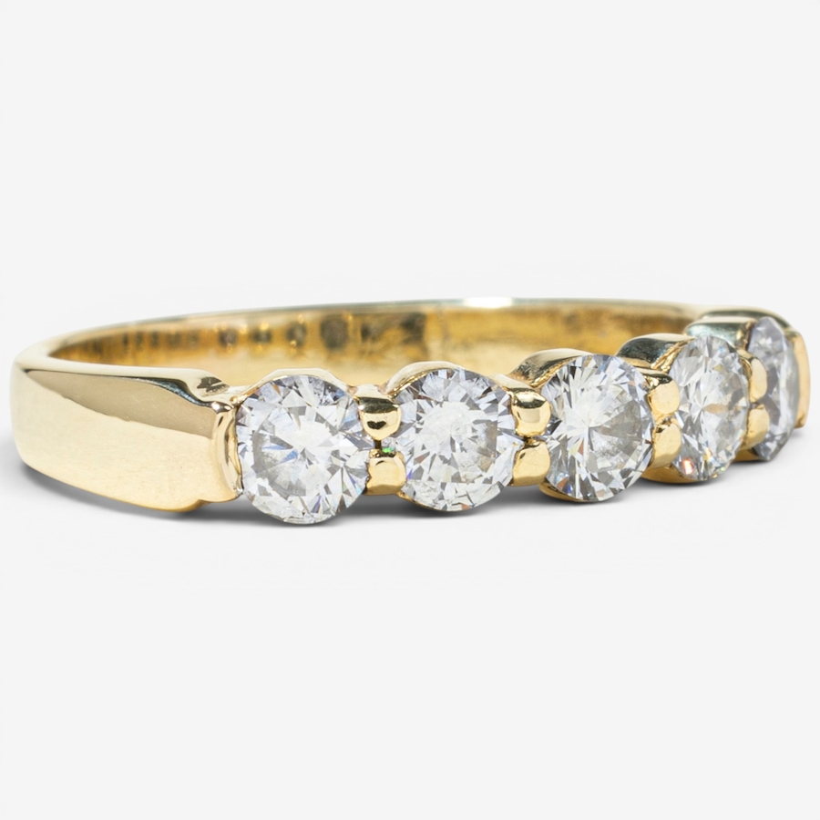 Image 755984_ALTMORE1.jpg, Product 755-984 / Price $3,695.00, Estate Originals 18K Yellow Gold Five-Stone Across Diamond Ring from Estate Originals on TSC.ca's Jewellery department