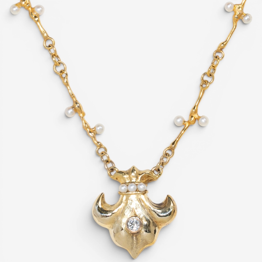 Image 755987.jpg, Product 755-987 / Price $5,295.00, Estate Originals 18K Yellow Gold Fleur-dis-Lis Diamond-Set Necklace from Estate Originals on TSC.ca's Jewellery department