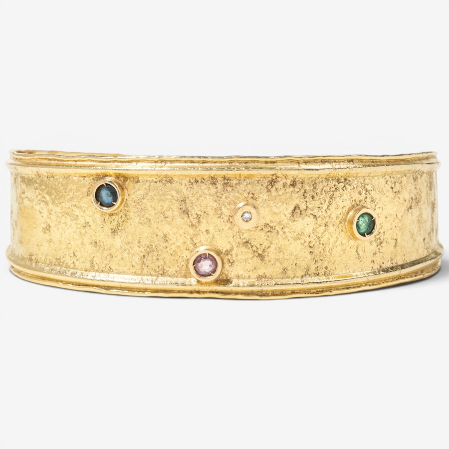 Image 755988.jpg, Product 755-988 / Price $5,795.00, Estate Originals 18K Yellow Gold Cuff Bracelet with Bezel Set Gemstones from Estate Originals on TSC.ca's Jewellery department