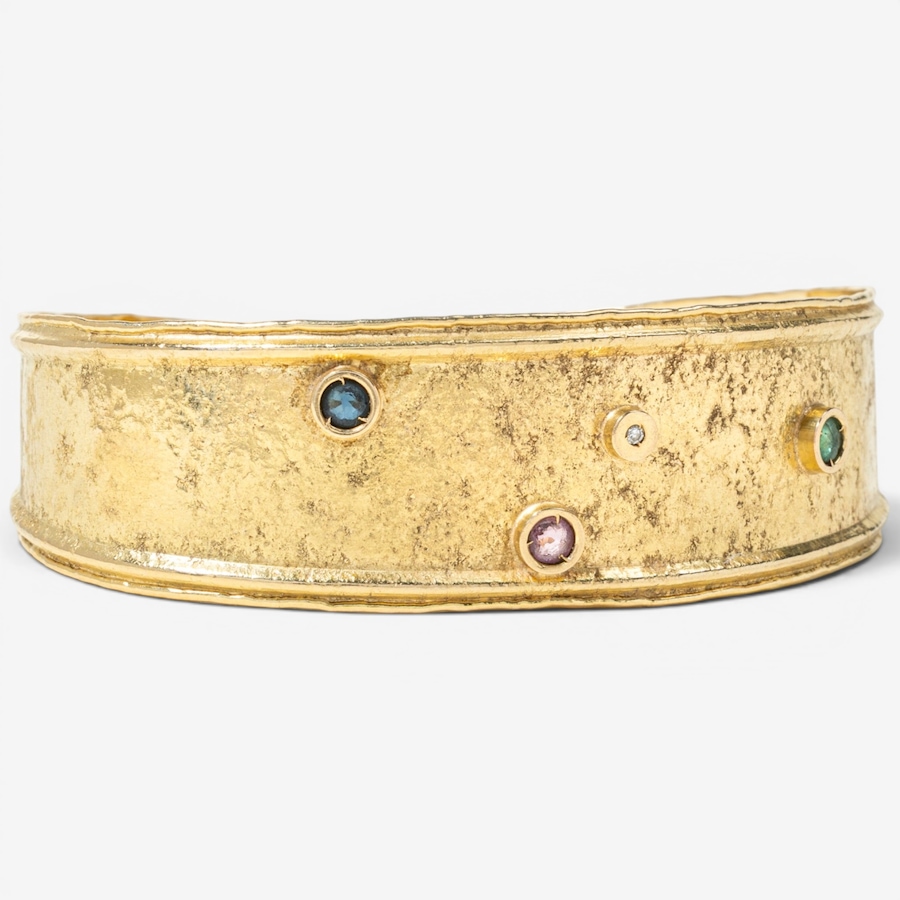 Image 755988_ALTMORE1.jpg, Product 755-988 / Price $5,795.00, Estate Originals 18K Yellow Gold Cuff Bracelet with Bezel Set Gemstones from Estate Originals on TSC.ca's Jewellery department