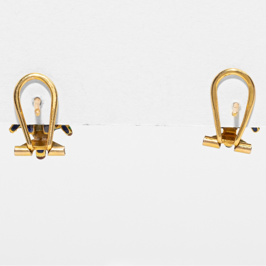 Image 755993_ALTMORE2.jpg, Product 755-993 / Price $5,695.00, Estate Originals 14K Yellow Gold Rose-Cut Diamond and Polychrome Enamel Holbeinesque Stud Earrings from Estate Originals on TSC.ca's Jewellery department