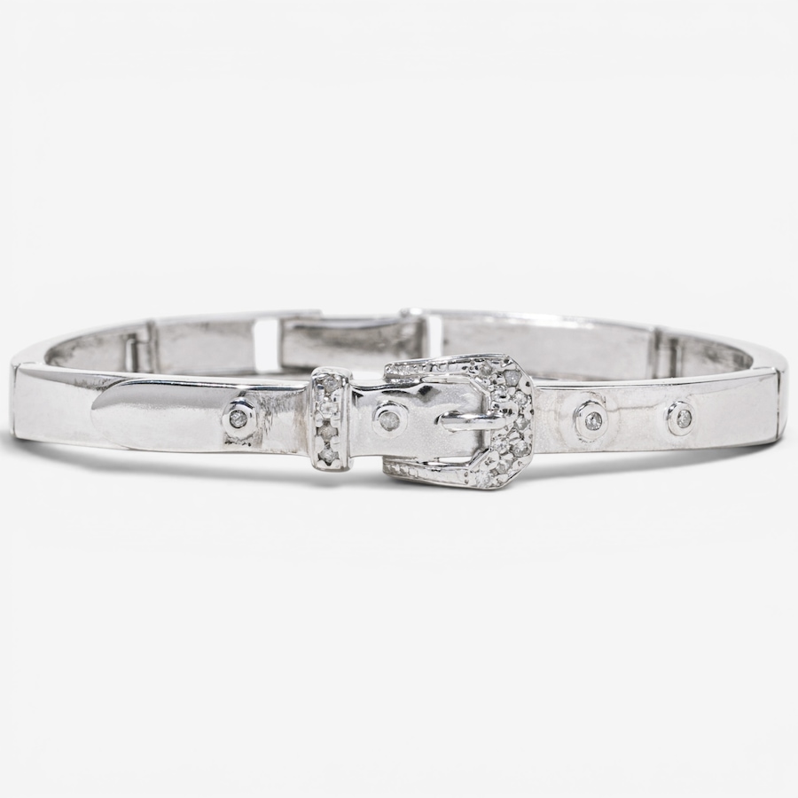Image 755999.jpg, Product 755-999 / Price $5,988.00, Estate Originals 14K White Gold 7" Buckle Motif Diamond Bracelet from Estate Originals on TSC.ca's Jewellery department