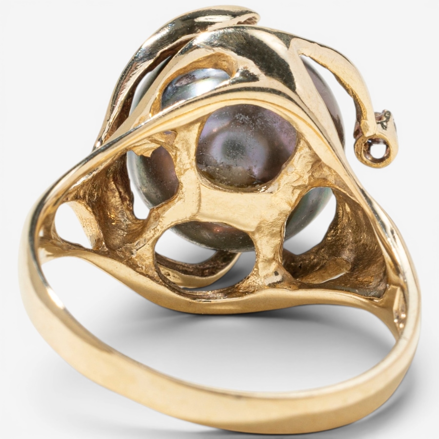 Image 756010_ALTMORE3.jpg, Product 756-010 / Price $1,995.00, Estate Originals 14K Yellow Gold Tahitian Pearl and Diamond Ring from Estate Originals on TSC.ca's Jewellery department