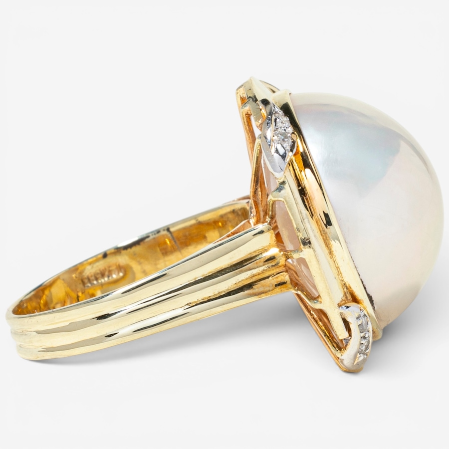 Image 756011_ALTMORE2.jpg, Product 756-011 / Price $3,795.00, Estate Originals 14K Yellow Gold Mabe Pearl and Diamond Ring from Estate Originals on TSC.ca's Jewellery department