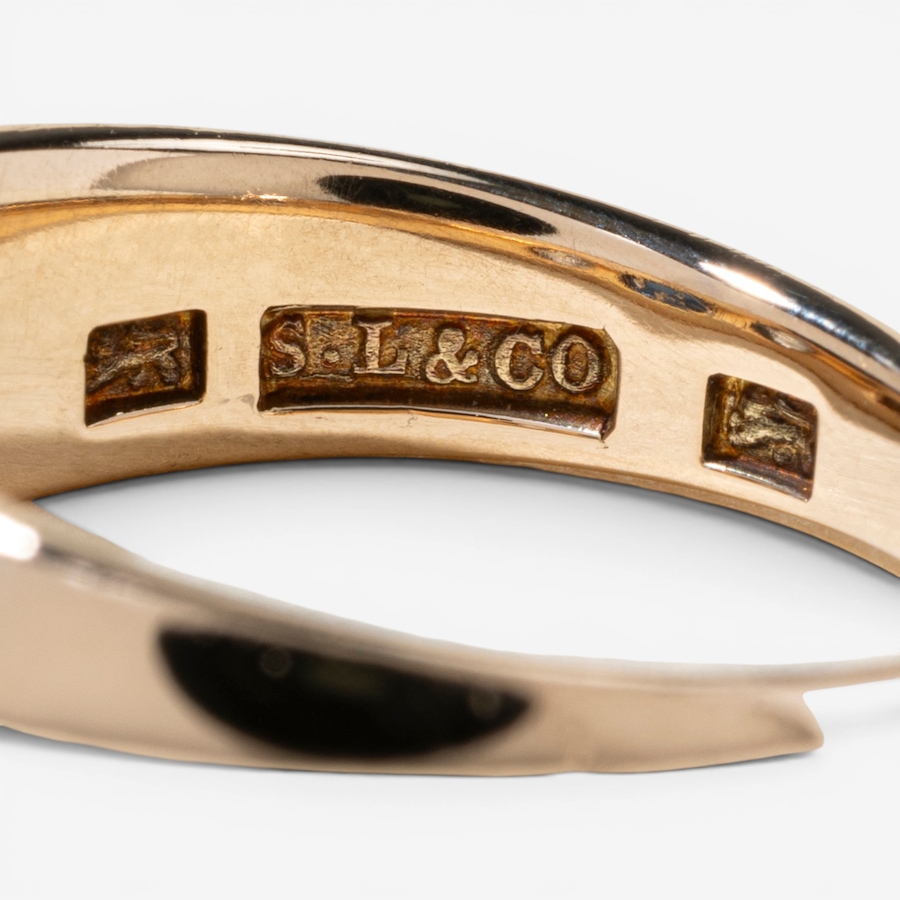 Image 756013_ALTMORE4.jpg, Product 756-013 / Price $2,288.00, Estate Originals 14K Yellow Gold Synthetic Sapphire and Old European-Cut Diamond Three-Across Ring from Estate Originals on TSC.ca's Jewellery department