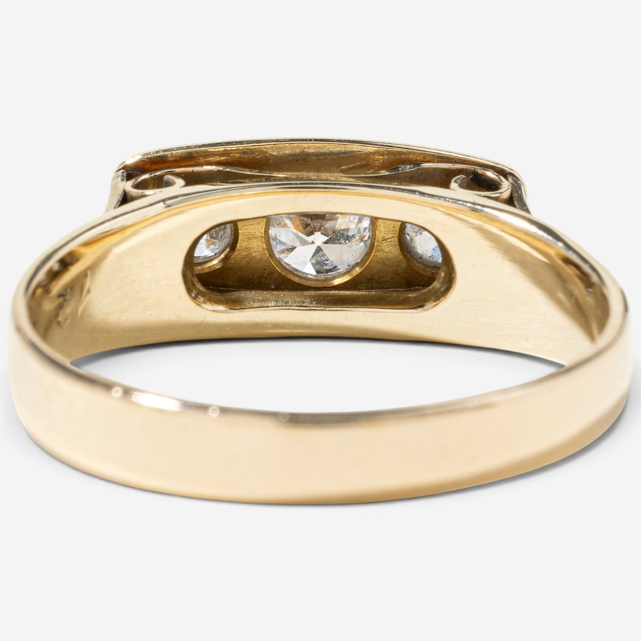 Image 756022_ALTMORE3.jpg, Product 756-022 / Price $2,995.00, Estate Originals 14K Yellow and White Gold Old European-Cut Diamond Three-Across Ring from Estate Originals on TSC.ca's Jewellery department