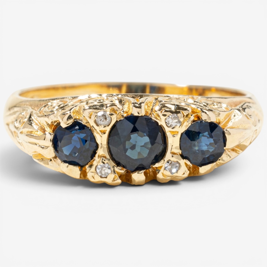 Image 756024.jpg, Product 756-024 / Price $2,995.00, Estate Originals 18K Yellow Gold Vintage Sapphire and Diamond Ring from Estate Originals on TSC.ca's Jewellery department