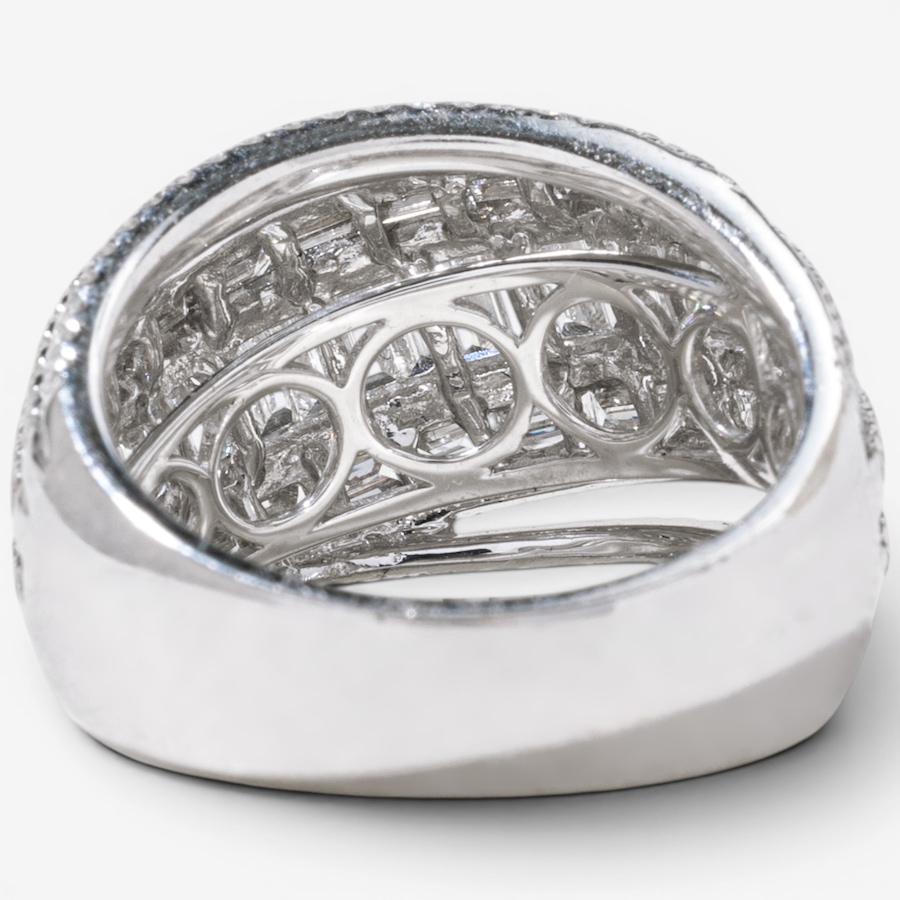 Image 756027_ALTMORE3.jpg, Product 756-027 / Price $8,995.00, Estate Originals 18K White Gold 3.08 ctw Baguette and Round Diamond Dome Ring from Estate Originals on TSC.ca's Jewellery department