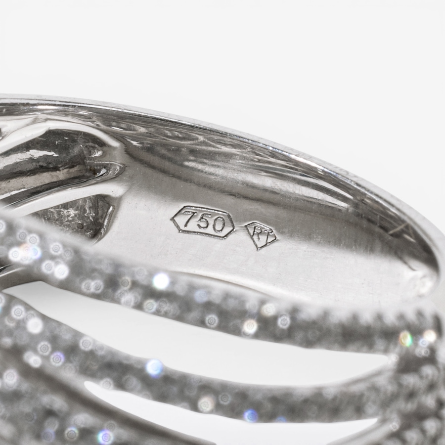 Image 756027_ALTMORE4.jpg, Product 756-027 / Price $8,995.00, Estate Originals 18K White Gold 3.08 ctw Baguette and Round Diamond Dome Ring from Estate Originals on TSC.ca's Jewellery department