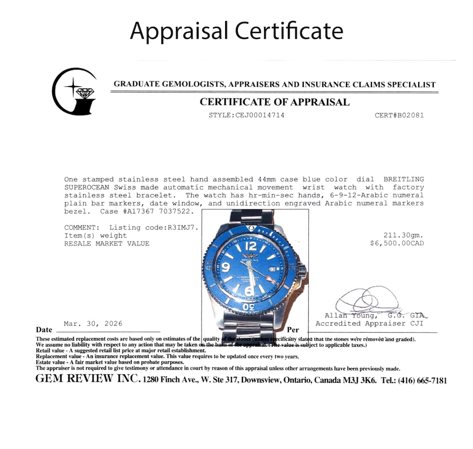 Image 756034_ALTMORE9.jpg, Product 756-034 / Price $4,188.00, Estate Originals Stainless-Steel Breitling Superocean Swiss-Made Watch from Estate Originals on TSC.ca's Jewellery department