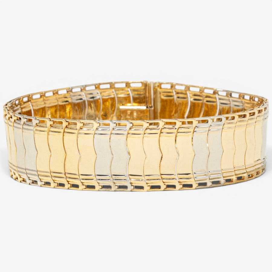 Image 756042.jpg, Product 756-042 / Price $6,995.00, Estate Originals 18K Yellow and White Gold 7.25" Wide Bracelet from Estate Originals on TSC.ca's Jewellery department