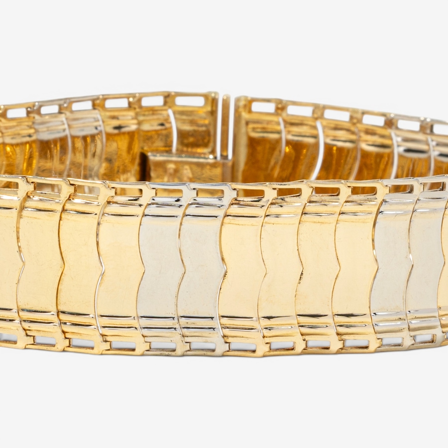 Image 756042_ALTMORE2.jpg, Product 756-042 / Price $6,995.00, Estate Originals 18K Yellow and White Gold 7.25" Wide Bracelet from Estate Originals on TSC.ca's Jewellery department